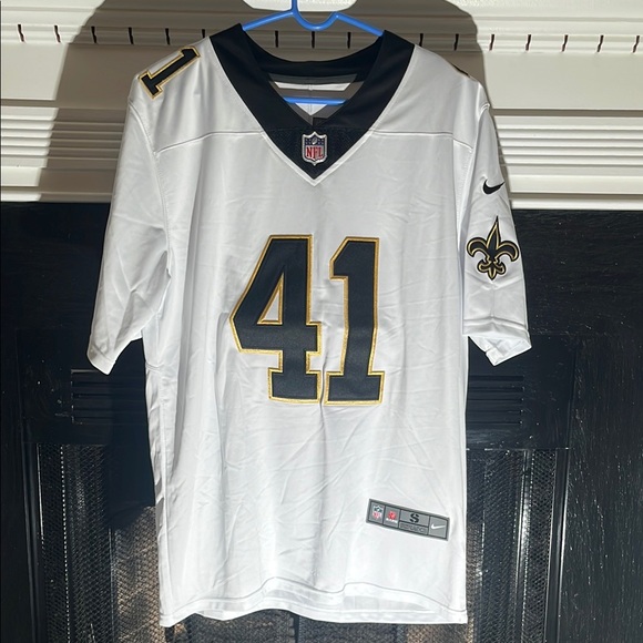 Alvin Kamara New Orleans Saints Football Jersey White Black Gold Men’s Sz Small - Picture 1 of 6